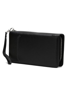 Чоловічий шкіряний гаманець клатч на блискавці JZ SB-JZK17m106-black