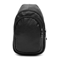 Мужская сумка-слинг кожаная JZ SB-JZK1087bl-black