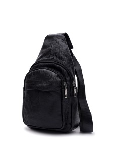 Мужская сумка-слинг кожаная JZ SB-JZK1081bl-black