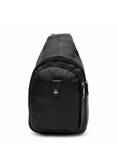 Мужская сумка-слинг кожаная JZ SB-JZK1084bl-black