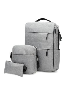 Чоловічий рюкзак в комплекті з сумкою JZ SB-JZC11083gr-grey