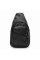 Мужская кожаная сумка-слинг JZ SB-JZK1083bl-black с молнией и множеством карманов