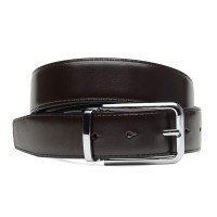 Двусторонний ремень мужской кожаный 115-125x3.4 JZ SB-JZC135-5213-1A Черно-коричневый