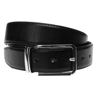 Ремень мужской кожаный двусторонний 115-125x3.4 JZ SB-JZv1n067-2A-black