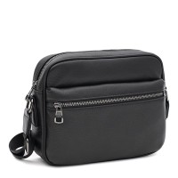 Чоловіча шкіряна сумка горизонтальна JZ SB-JZK16692bl-black