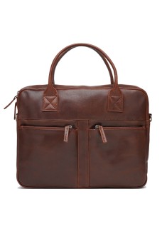 Сумка-портфель велика шкіряна JZ SB-JZ1FSL-1052-коричнева