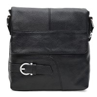 Мужская кожаная сумка с клапаном JZ SB-JZK13651bl-black