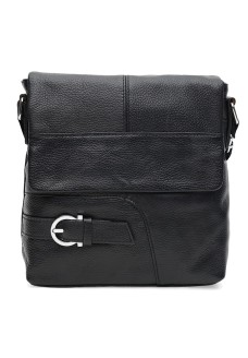 Мужская кожаная сумка с клапаном JZ SB-JZK13651bl-black