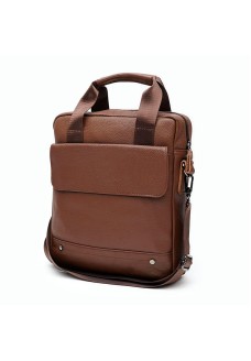 Чоловіча шкіряна сумка з ручками JZ SB-JZK18859L-коричнева