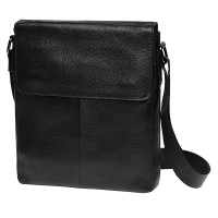 Мужская кожаная сумка на плечо Borsa Leather K18168-black