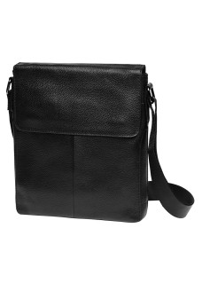 Мужская кожаная сумка на плечо Borsa Leather K18168-black