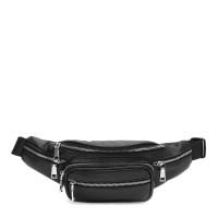 Сумка на пояс шкіряна бананка JZ SB-JZK16292bl-black