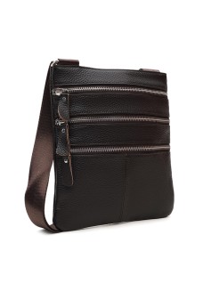 Мужская кожаная сумка плоская JZ SB-JZK1301br-brown