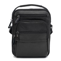 Чоловіча сумка з ручкою шкіряна JZ SB-JZK1335bl-black