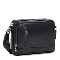 Мужская кожаная сумка горизонтальная JZ SB-JZK13021a-black
