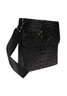 Чоловіча шкіряна сумка з тисненням під крокодила JZ SB-JZK1005-black