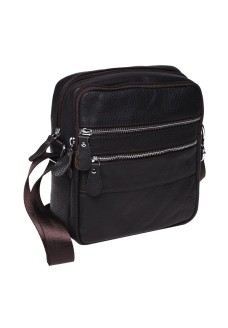 Чоловіча шкіряна сумка з двома відділеннями JZ SB-JZK13923-коричнева