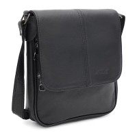 Чоловіча шкіряна сумка з клапаном JZ SB-JZT1t0033bl-black