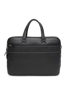 Сумка-портфель большая кожаная JZ SB-JZK17522-3-black