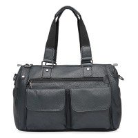 Велика шкіряна сумка з ручками JZ SB-JZK11026-чорна