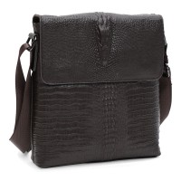 Чоловіча шкіряна сумка з крокодиловим рельєфом JZ SB-JZK18159br-коричнева