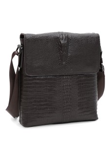 Чоловіча шкіряна сумка з крокодиловим рельєфом JZ SB-JZK18159br-коричнева