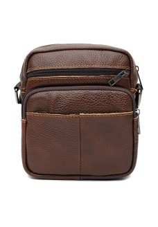 Чоловіча шкіряна сумка через плече JZ SB-JZK1230br-коричнева