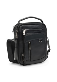 Мужская сумка с ручкой кожаная JZ SB-JZK16024bl-black
