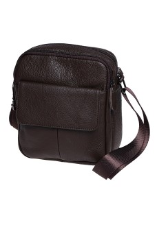 Мужская кожаная сумка Borsa Leather K11031-dark brown