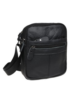 Чоловіча шкіряна сумка на дві відділення JZ SB-JZk11816-чорна