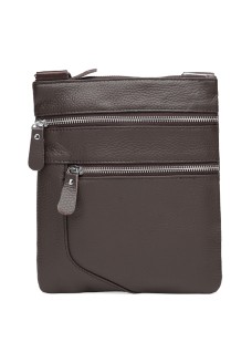 Мужская кожаная сумка плоская JZ SB-JZK1307-brown