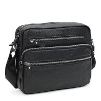 Мужская кожаная сумка горизонтальная JZ SB-JZK19988bl-black