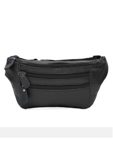 Сумка на пояс шкіряна бананка JZ SB-JZK102-чорна
