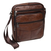 Чоловіча шкіряна сумка через плече JZ SB-JZK18490-коричнева