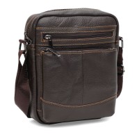 Мужская кожаная сумка через плечо JZ SB-JZK1133br-brown