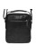 Чоловіча шкіряна сумка JZ SB-JZK16458a-black з практичними кишенями на блискавці та регульованим плечовим ременем