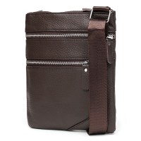 Мужская кожаная сумка плоская JZ SB-JZK1307-brown