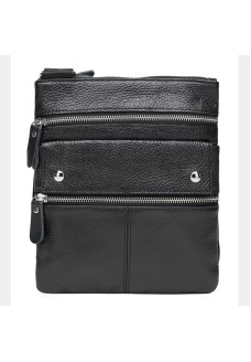 Мужская кожаная сумка плоская JZ SB-JZK1302a-black