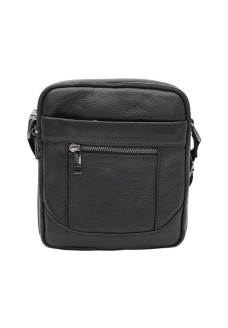 Шкіряна сумка через плече19х21 Borsa Leather SO-10m223-black(21424)