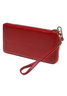 Жіночий гаманець з натуральної шкіри клатч на блискавці JZ SB-JZK12707-red