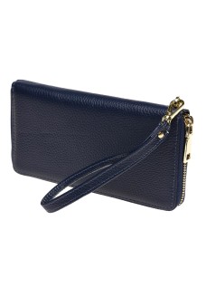 Жіночий гаманець з натуральної шкіри клатч на блискавці JZ SB-JZK12707-синій