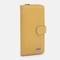 Женский кошелёк кожаный с визитницей JZ Horse SB-JZK11090ye-yellow