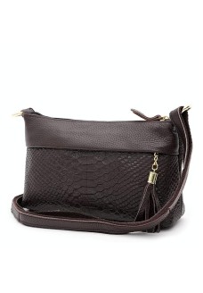 Женская сумка кожаная через плечо JZ SB-JZK11181choco-brown