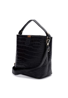 Женская сумка кожаная шоппер с ручками JZ SB-JZK1KD733rep-black