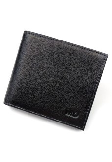 Практичний гаманець зі шкіри для чоловіків MD Leather MD-131-A (JZ6737) чорний