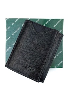 Модный кошелек для мужчин из кожи MD Leather MD-610-A (JZ6717) черный
