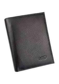 Мужское портмоне из кожи с отделением для документов MD Leather MD-22-633 (JZ6729) черный