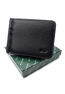 Кожаный кошелек для мужчин с монетницей MD Leather MD-125-22 (JZ6742) черный
