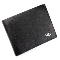 Мужской кожаный кошелек с зажимом для денег MD Leather MD-555-2A (JZ6732) черный