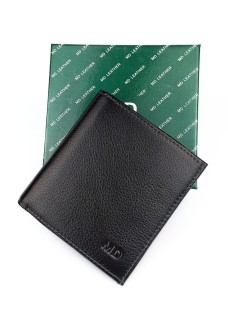 Невеликий шкіряний гаманець для чоловіків MD Leather MD-606-A (JZ6725) чорний